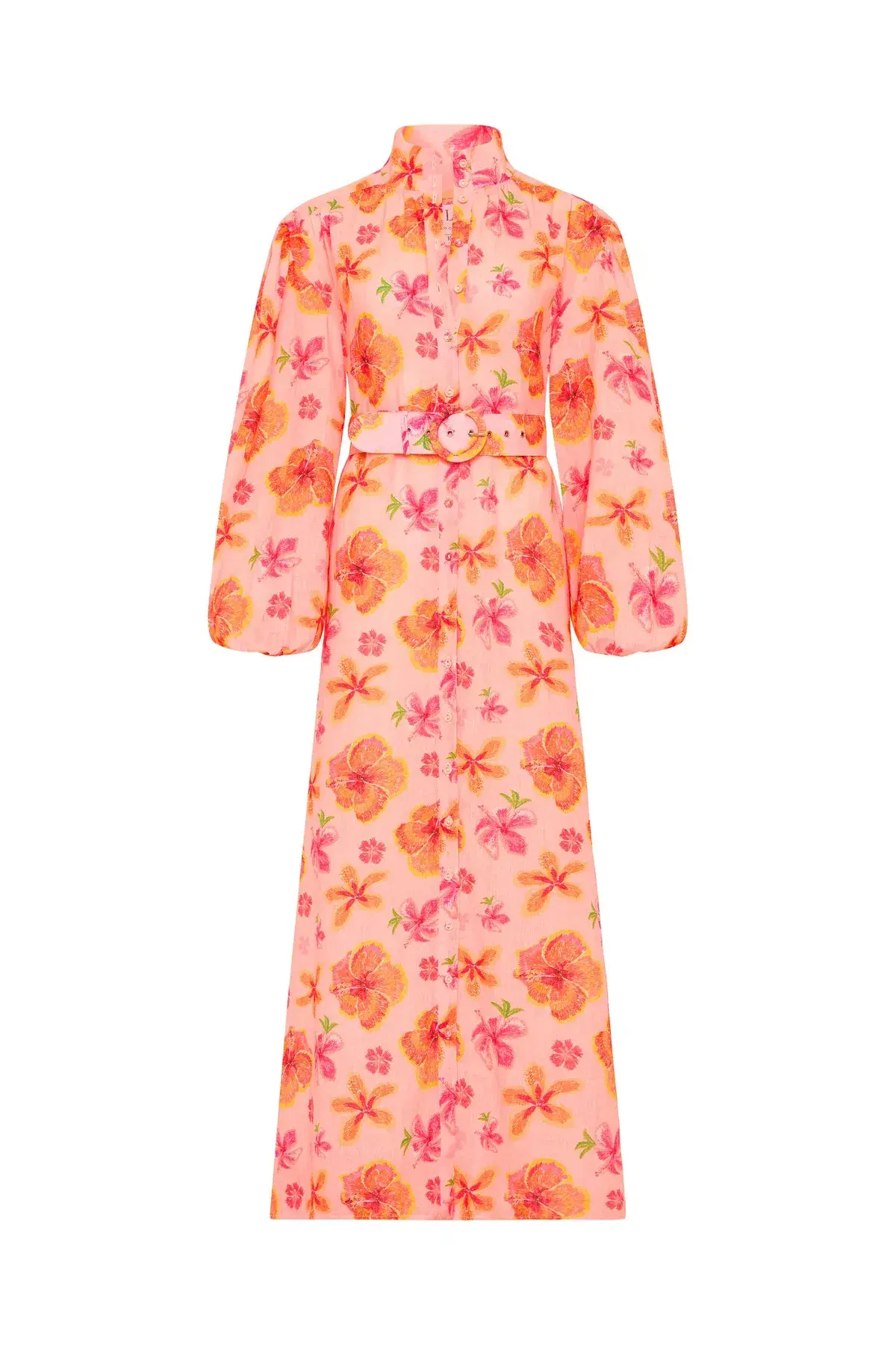 Palm Noosa Noddy Spanish Hibiscus Linen Maxi Dress Floral Size 12 - Image 7