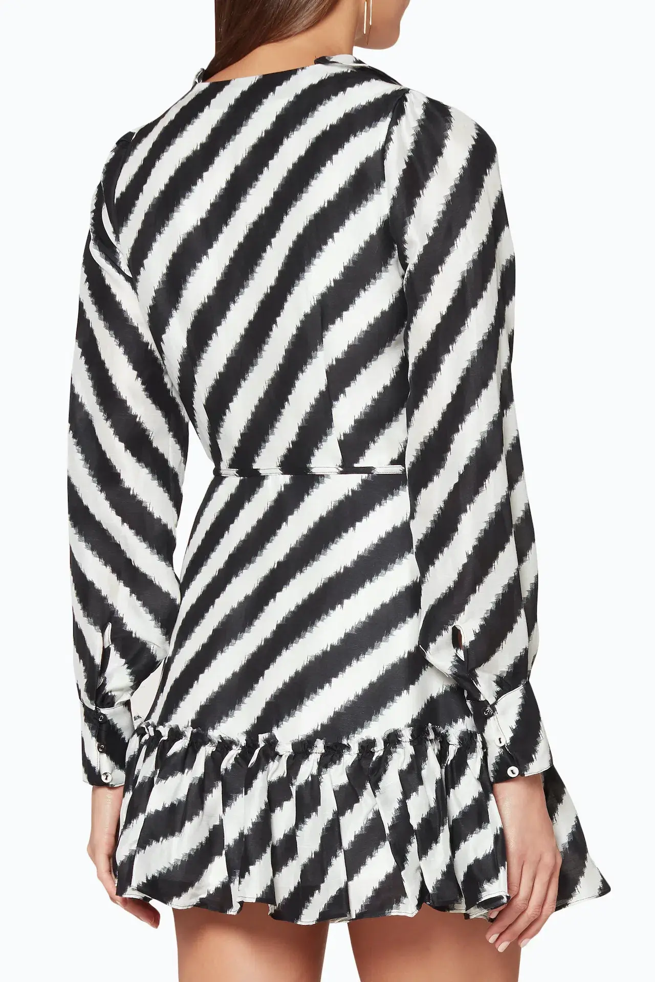 Aje Tablas Mini Dress Black/White Stripe Size 10 - Image 2