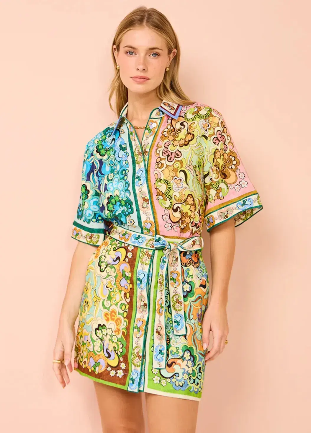 Alemais Dreamer Mini Shirt Dress Print Size 8 - Image 2