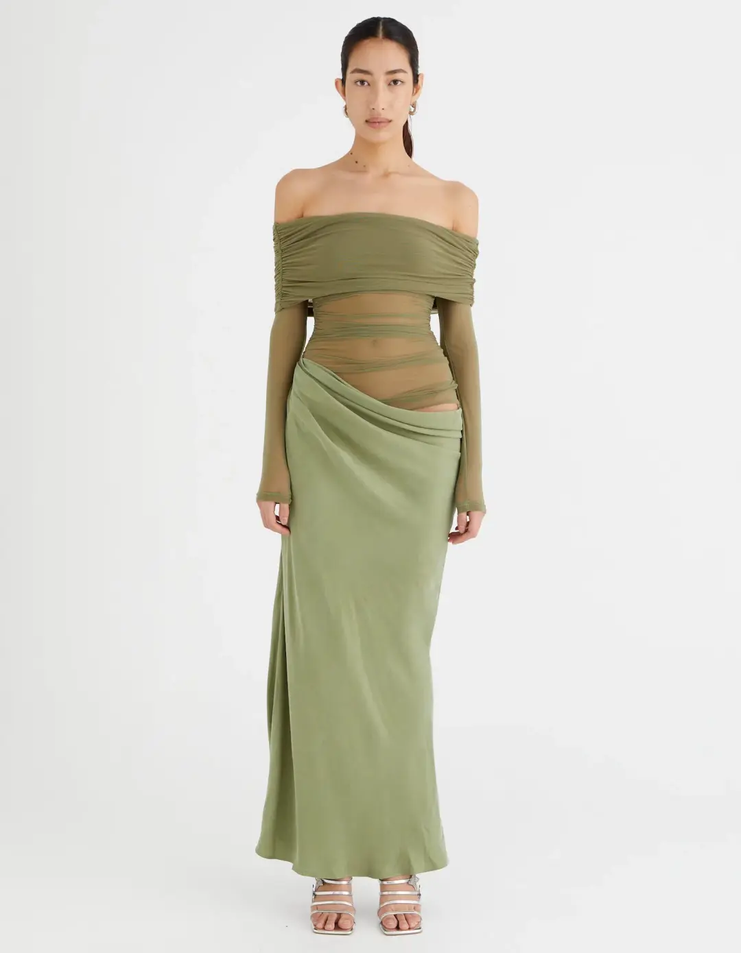 Benni Yasmin Maxi Dress Pistachio Size AU 6 for rent on The Volte - main image
