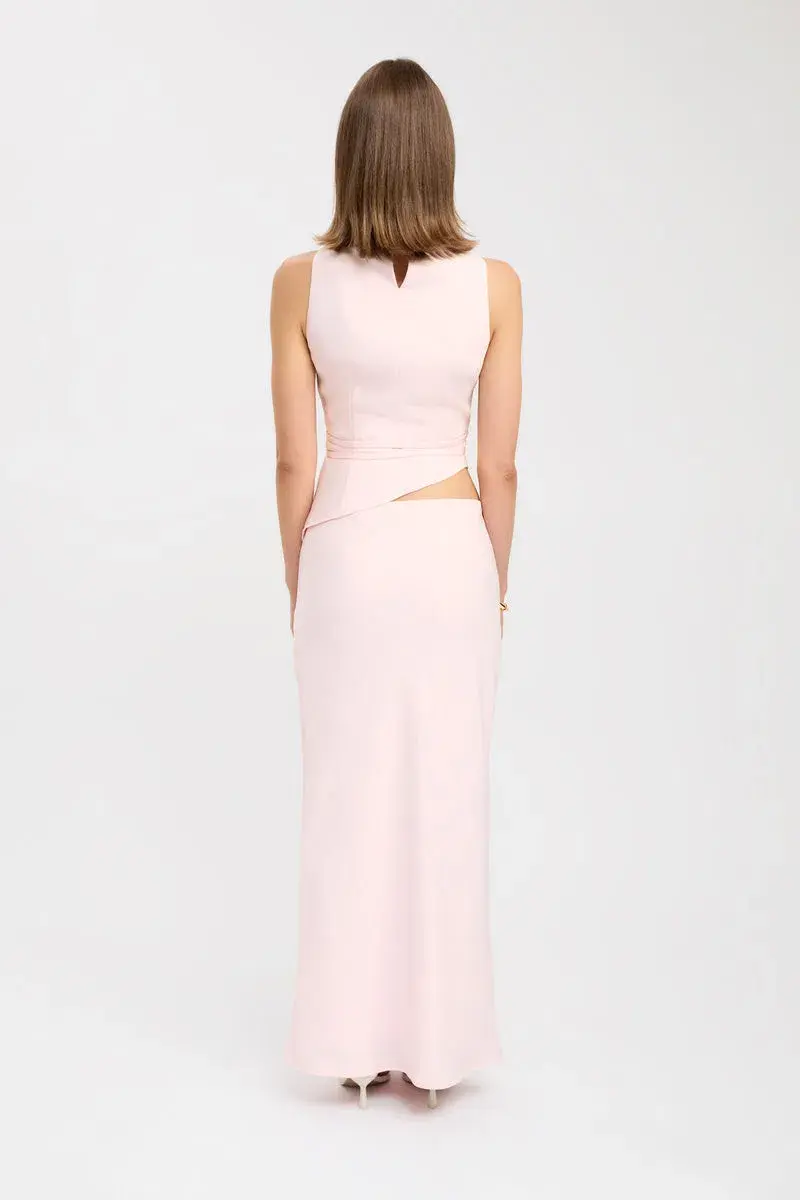 Kookai Maria High Cowl Top & Maxi Skirt Set Heavenly Pink Size 12 - Image 3