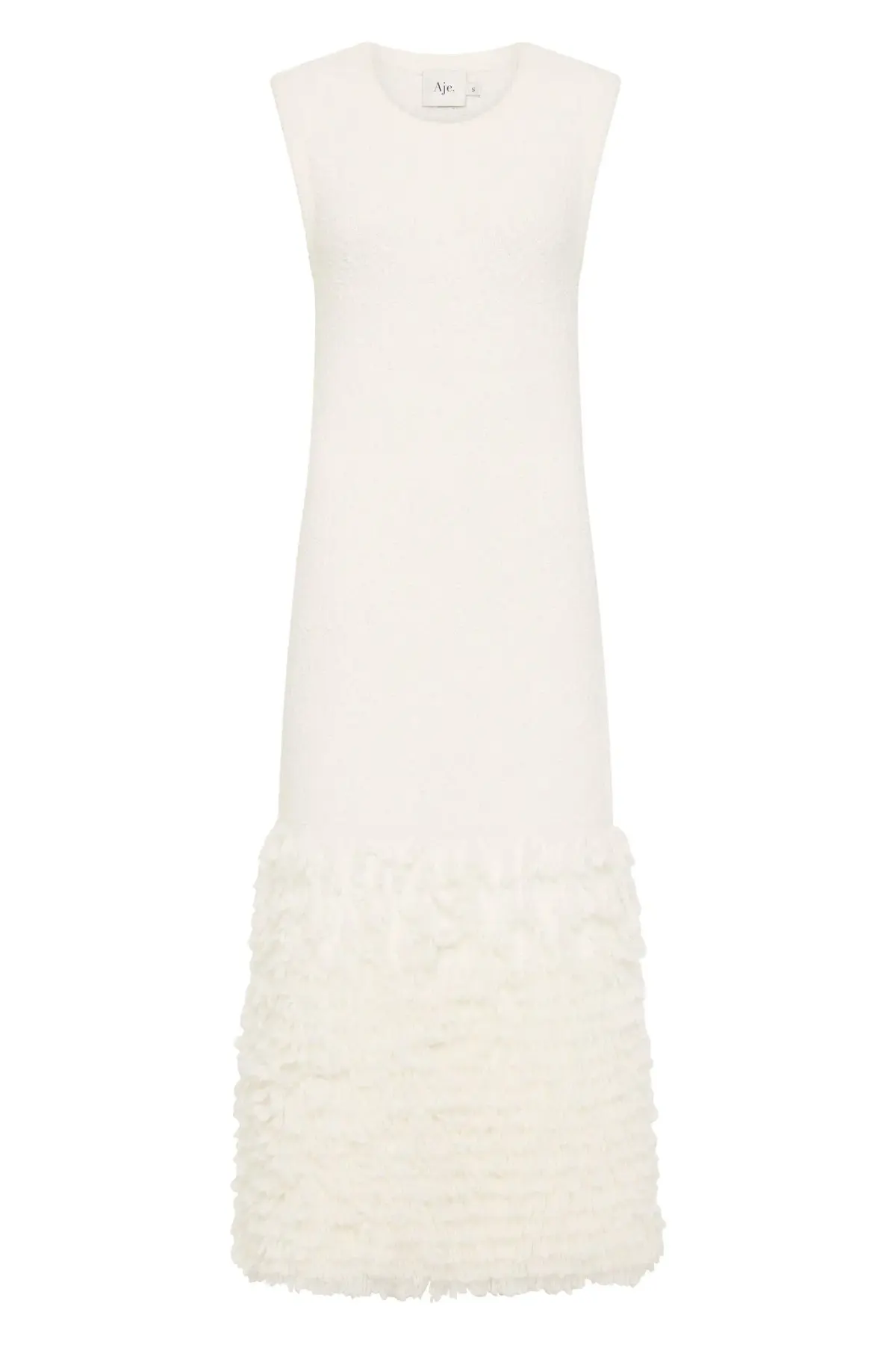 Aje Dimension Knit Midi Dress Ivory Size XS / AU 6 - Image 9