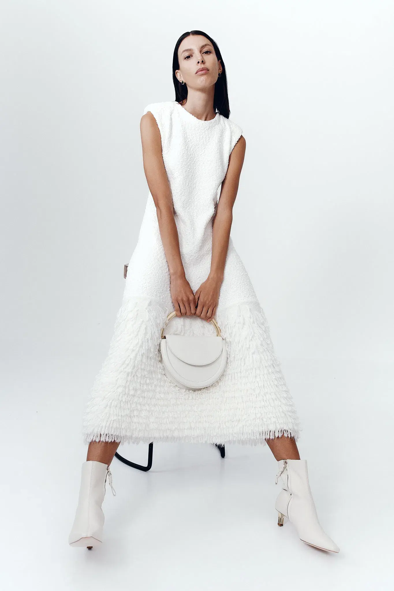 Aje Dimension Knit Midi Dress Ivory Size XS / AU 6 - Image 1