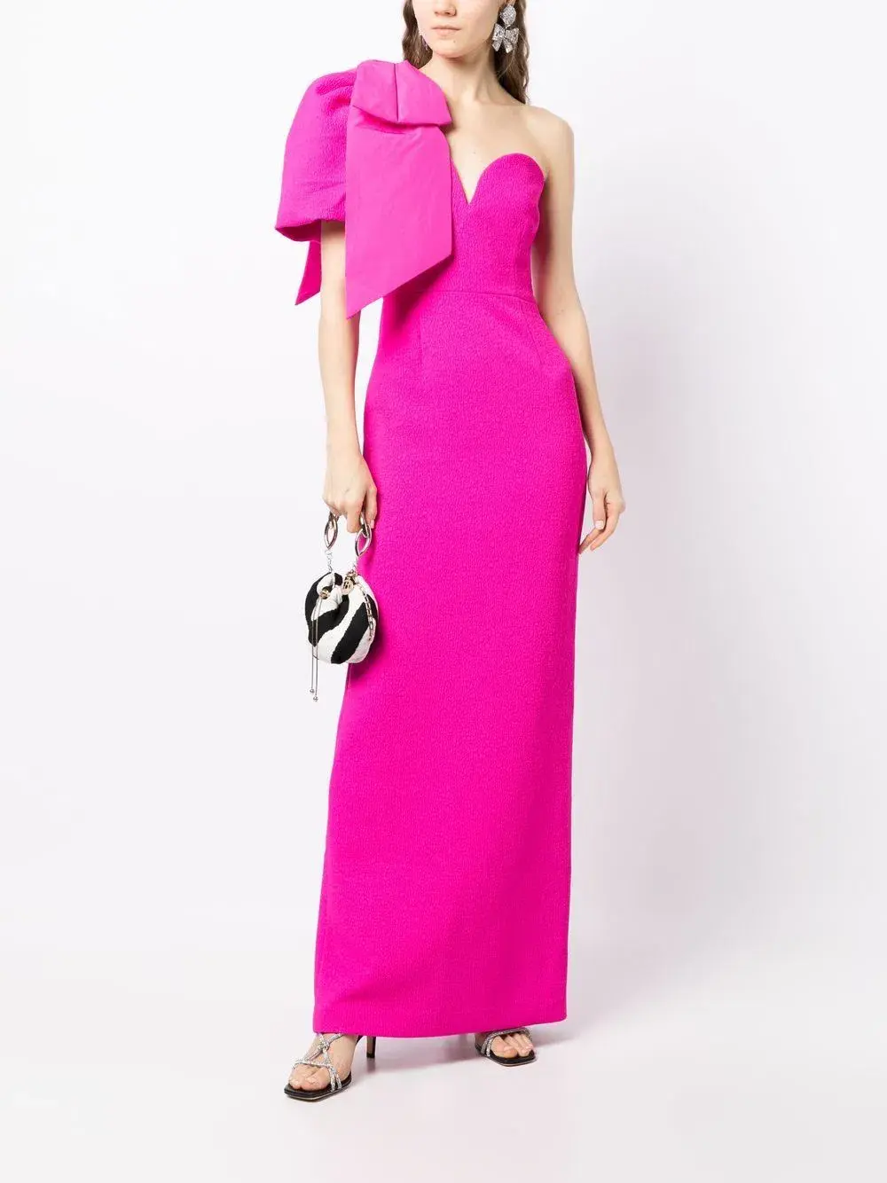 Rebecca Vallance Cecily Floor Length Gown Hot Pink Size 14 (altered) - Image 3
