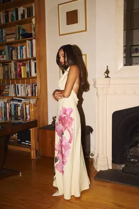 With Harper Lu Cowl Slip Dress Iris Floral Size XL / AU 14 - Image 4