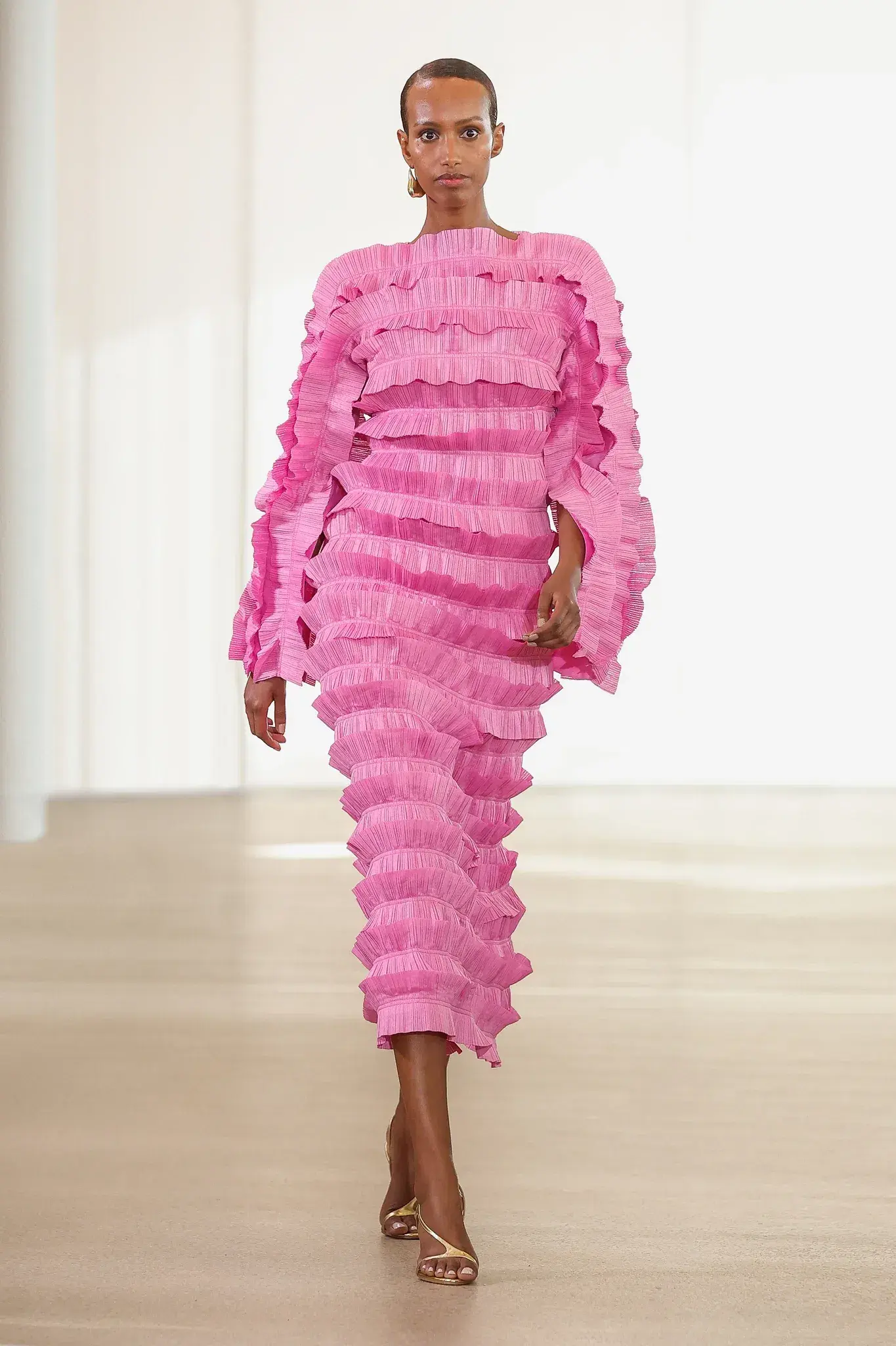 Aje Palladium Ruffled Midi Dress Pink  Size 10 - Image 1