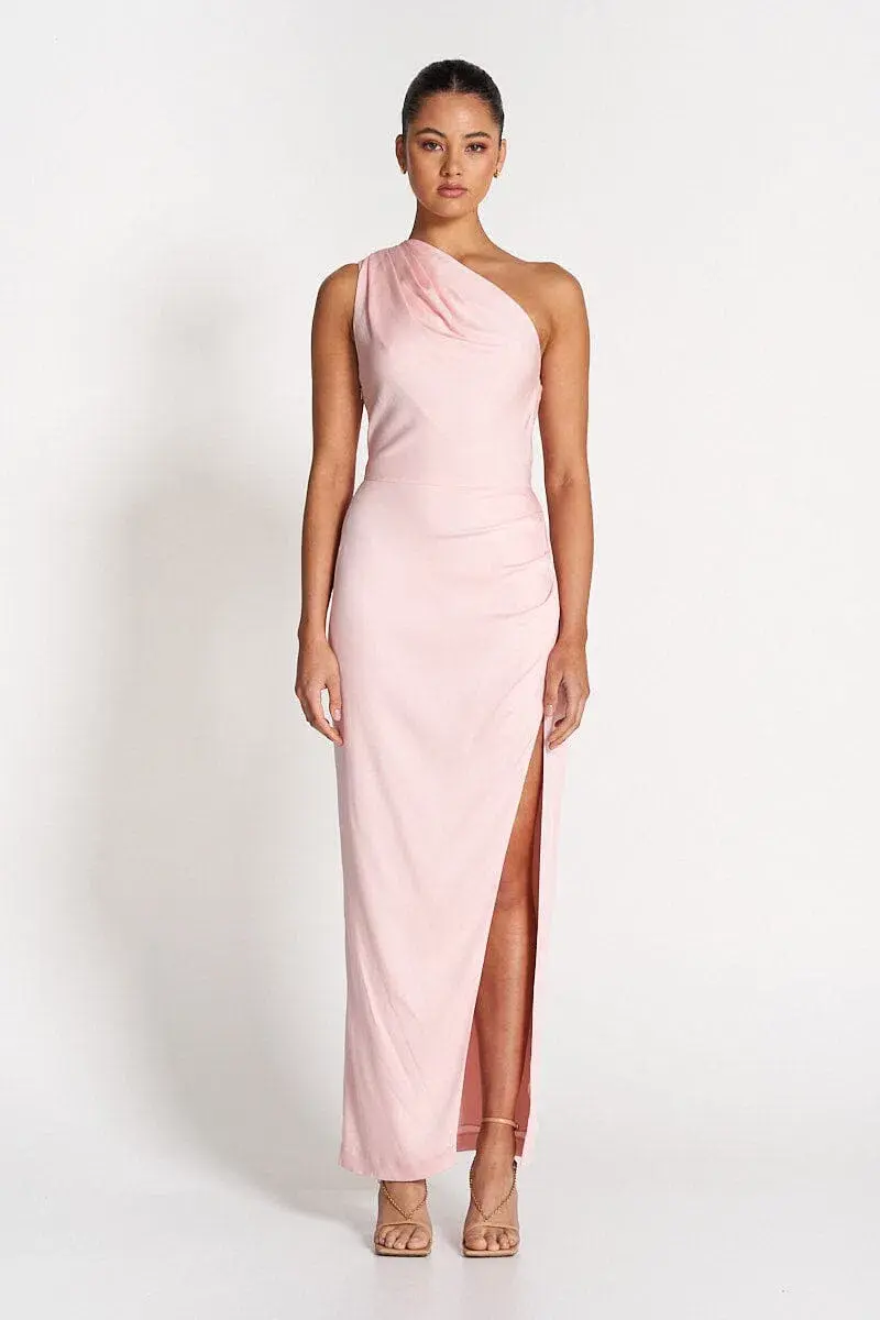 Sofia The Label May Draped One Shoulder Gown In Baby Pink Size 10 - Image 1