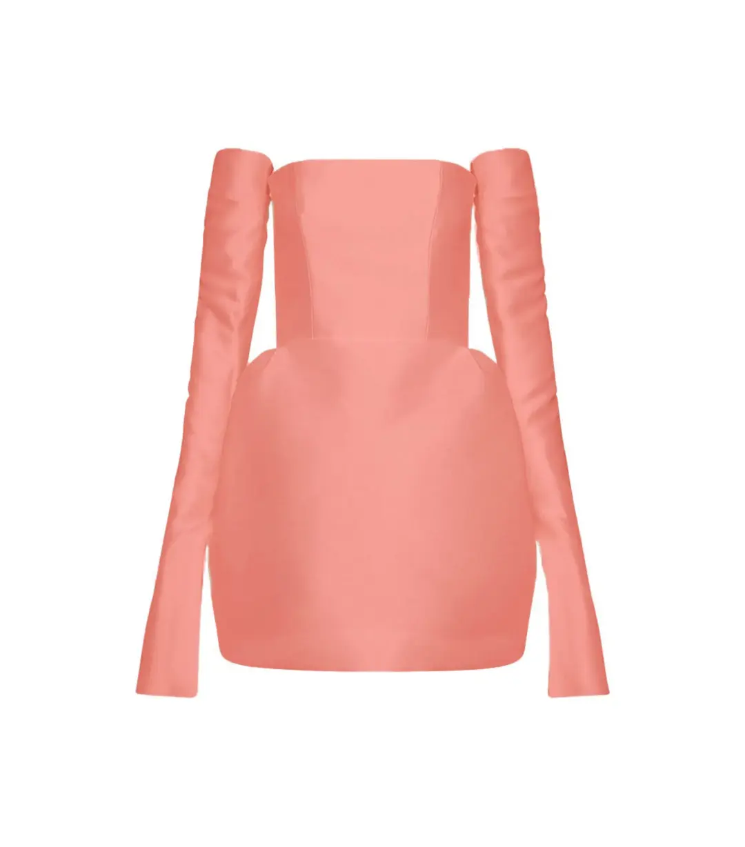 Mariam Seddiq Luis Mini Dress Peach Size AU 8 for rent on The Volte - main image