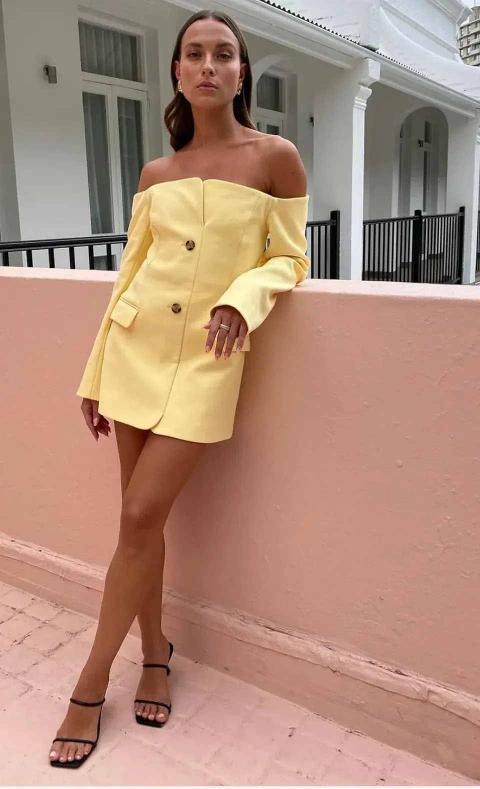 Sir The Label Sandrine Tailored Mini Dress in Limone Size 2 / 10 for rent on The Volte - main image