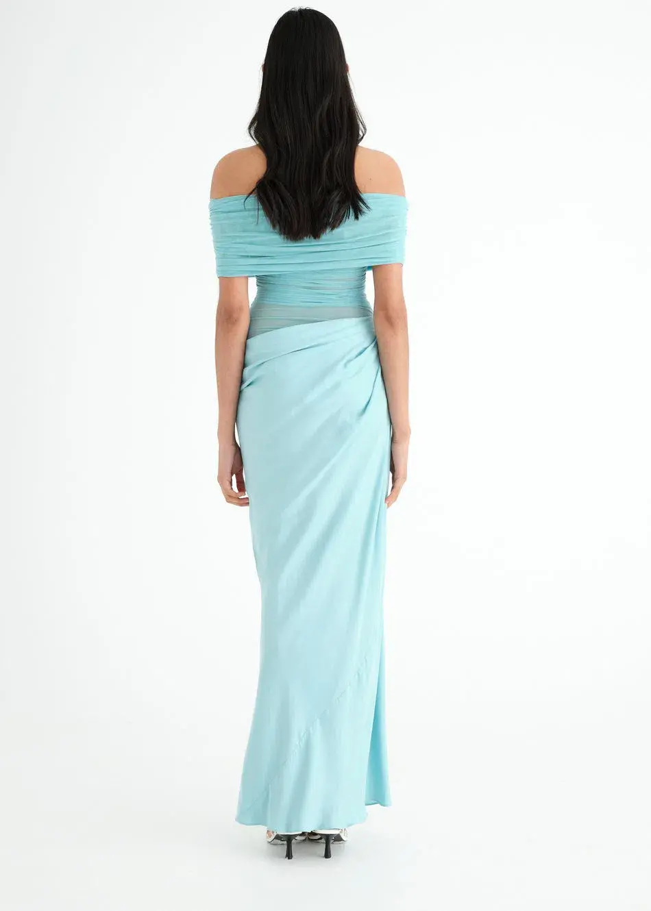 Benni Nico Off Shoulder Aquamarine Blue Size 12 - Image 2