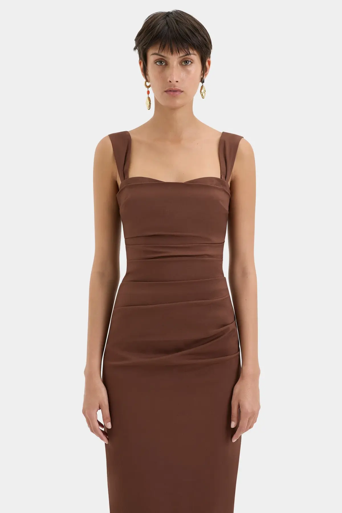 Sir the Label Dahlia Balconette Gown Chocolate Brown Size 10 - Image 2