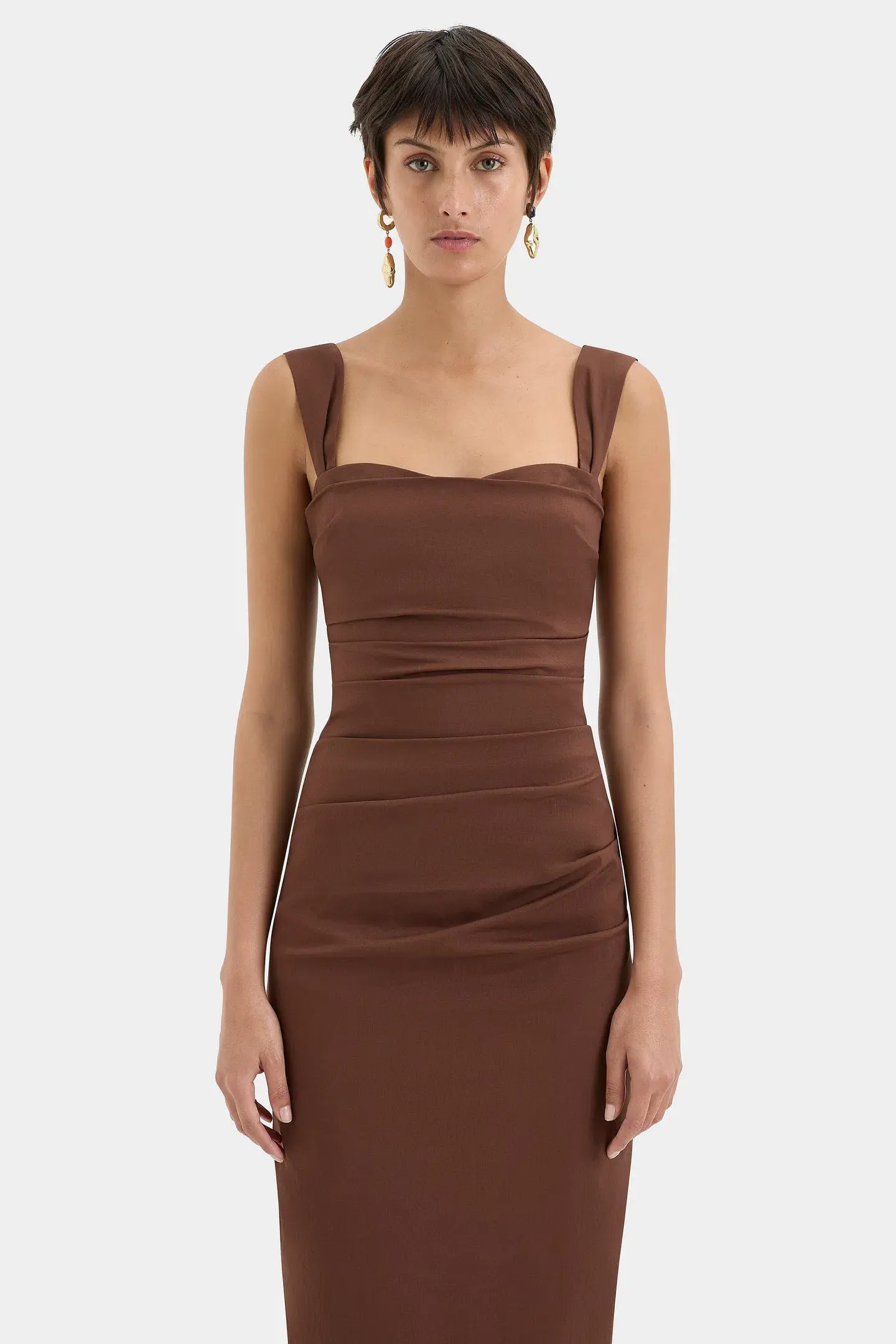 Sir the Label Dahlia Balconette Gown Chocolate Brown Size 10 - Image 2