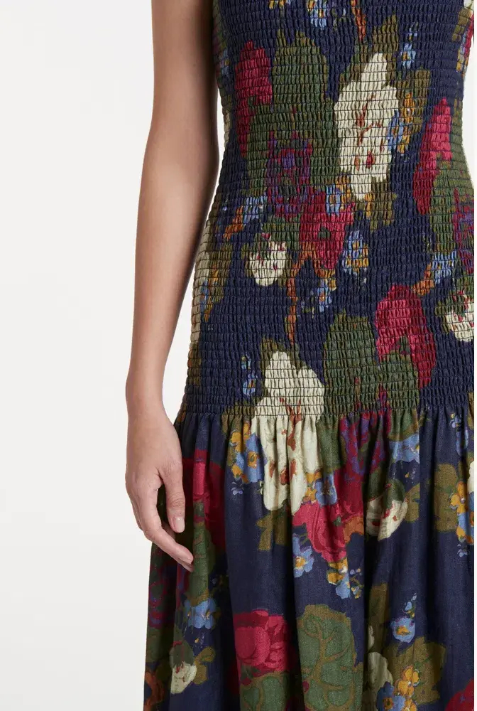Sir the label Francesca Shirred Maxi Dress Merce Garcia Print Size 6 - Image 3