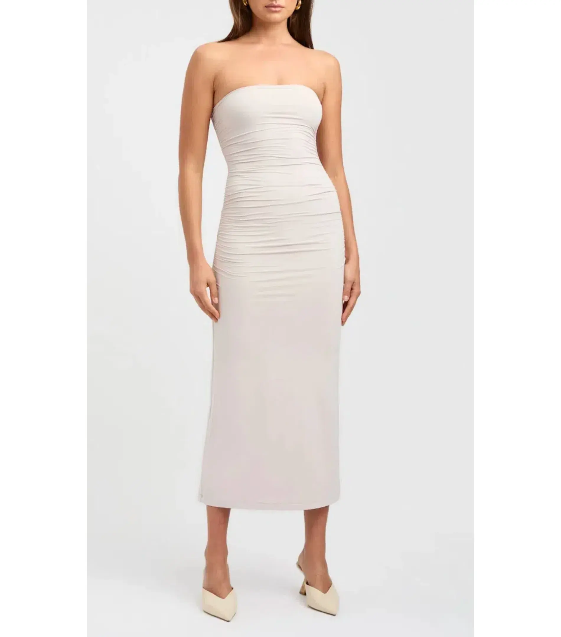 Kookai Strapless Dress Cream Size 6  - Image 1