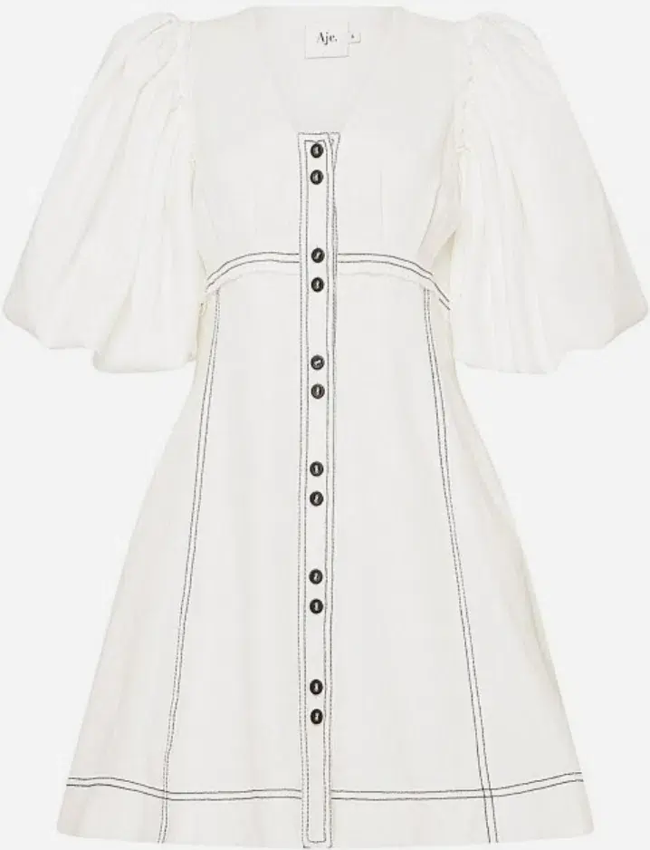 Aje Cherished Mini Dress Ivory Size 10 - Image 7