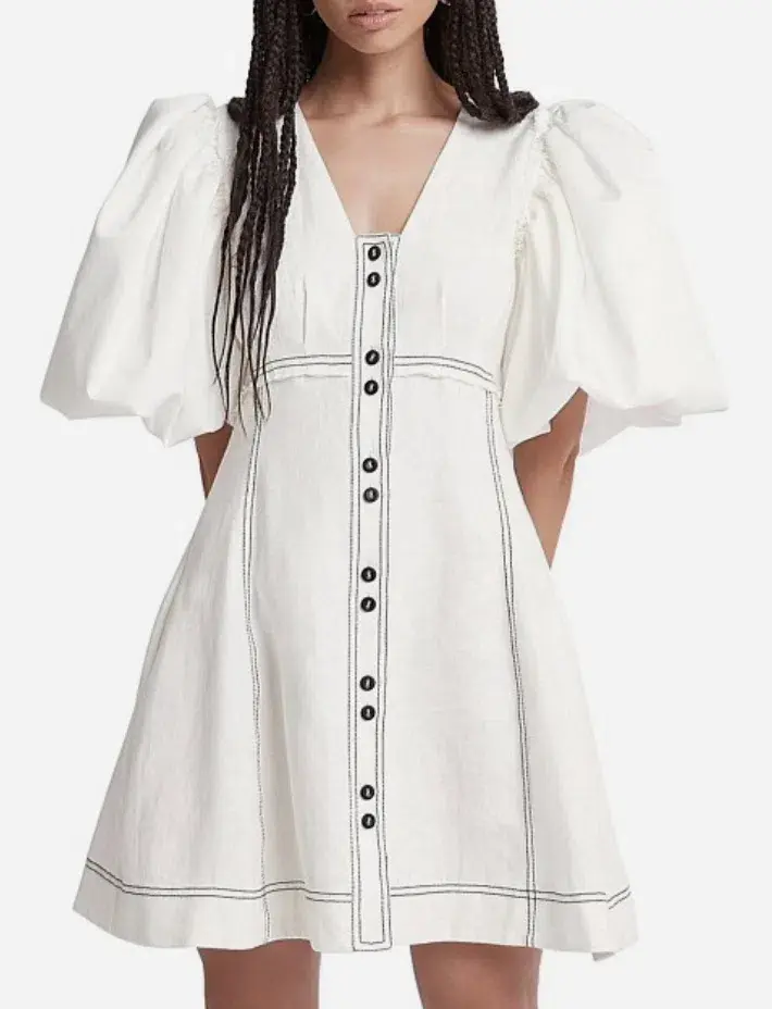 Aje Cherished Mini Dress Ivory Size 10 - Image 3