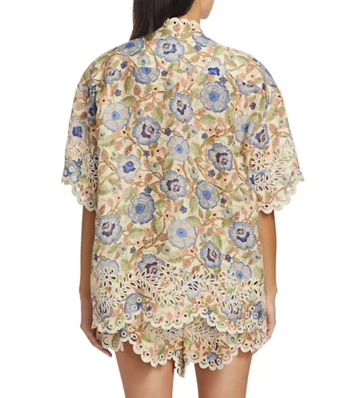 Zimmerman Junie Embroidered Set in Ivory/Blue Floral Size 1 / AU 10 - Image 3