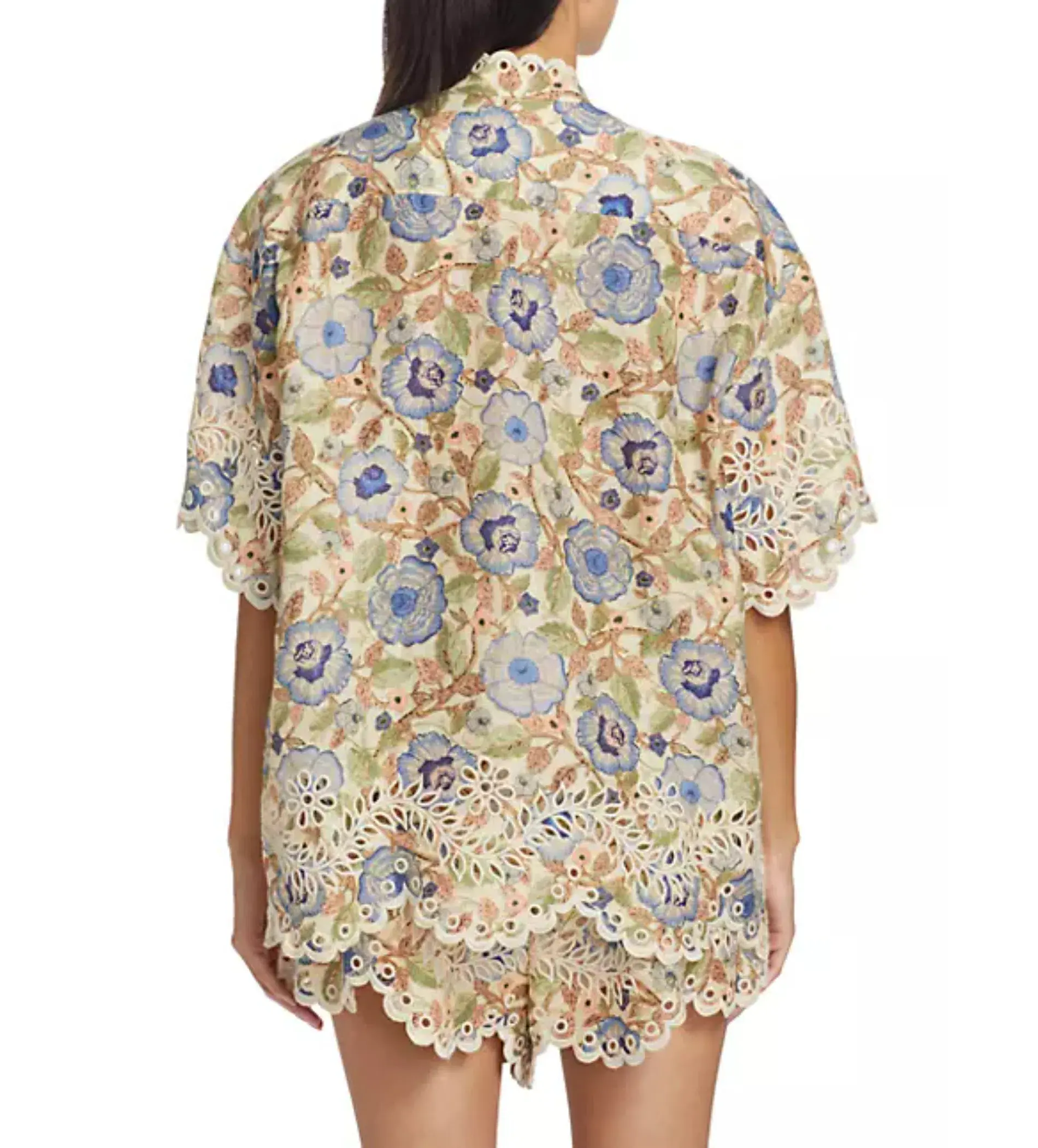 Zimmerman Junie Embroidered Set in Ivory/Blue Floral Size 1 / AU 10 - Image 3