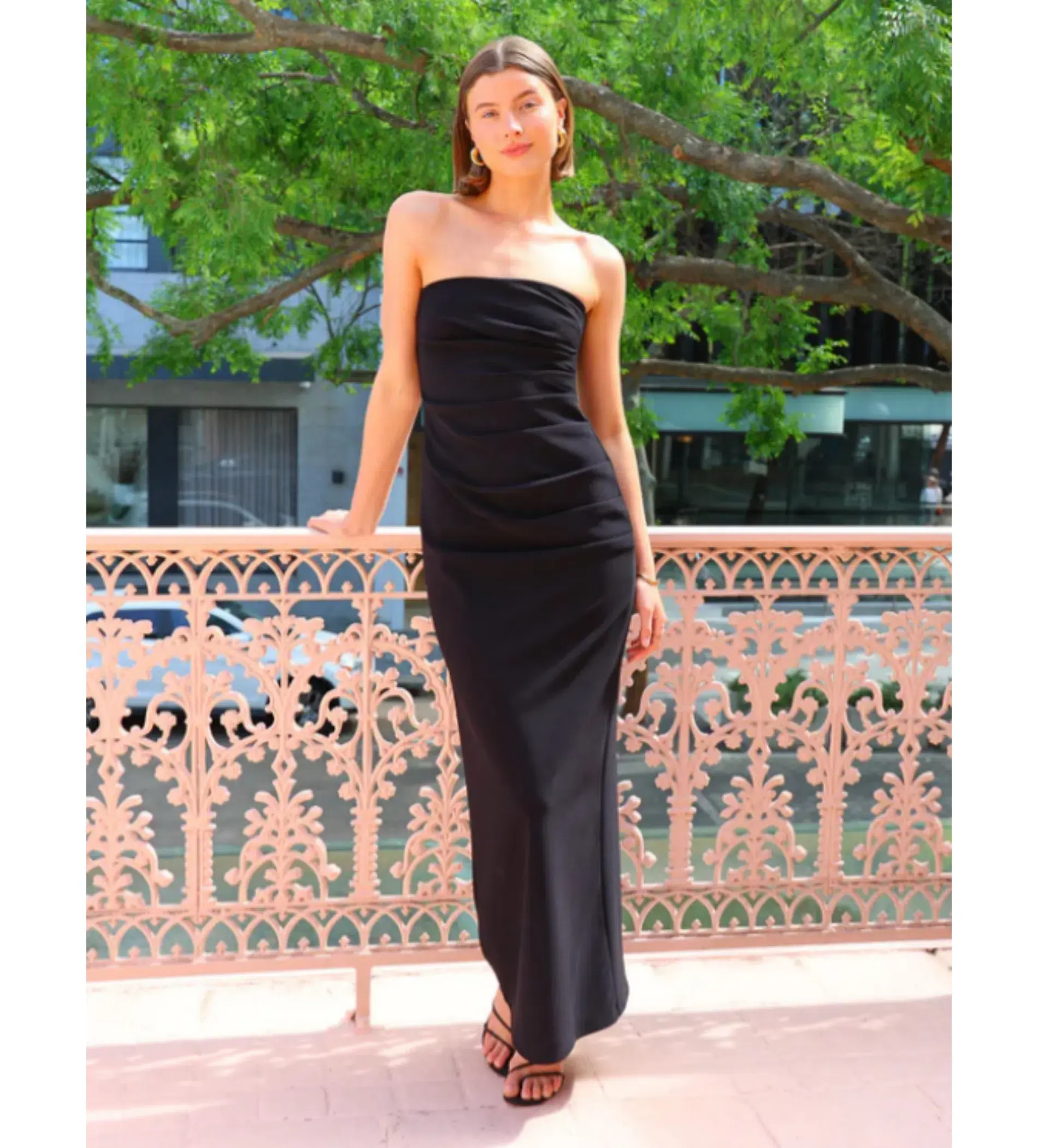 By Nicola Naomi Strapless Dress in Black Size AU 14  - Image 1
