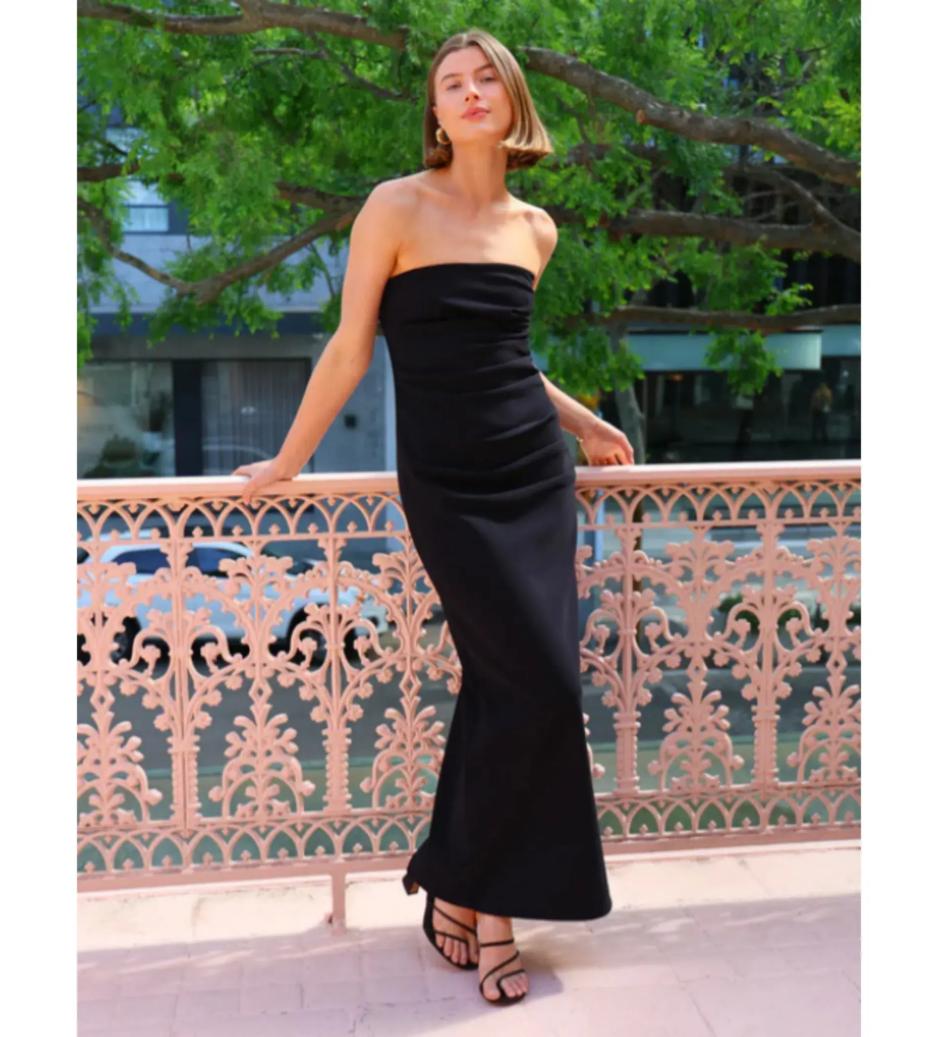 By Nicola Naomi Strapless Dress in Black Size AU 14  - Image 3