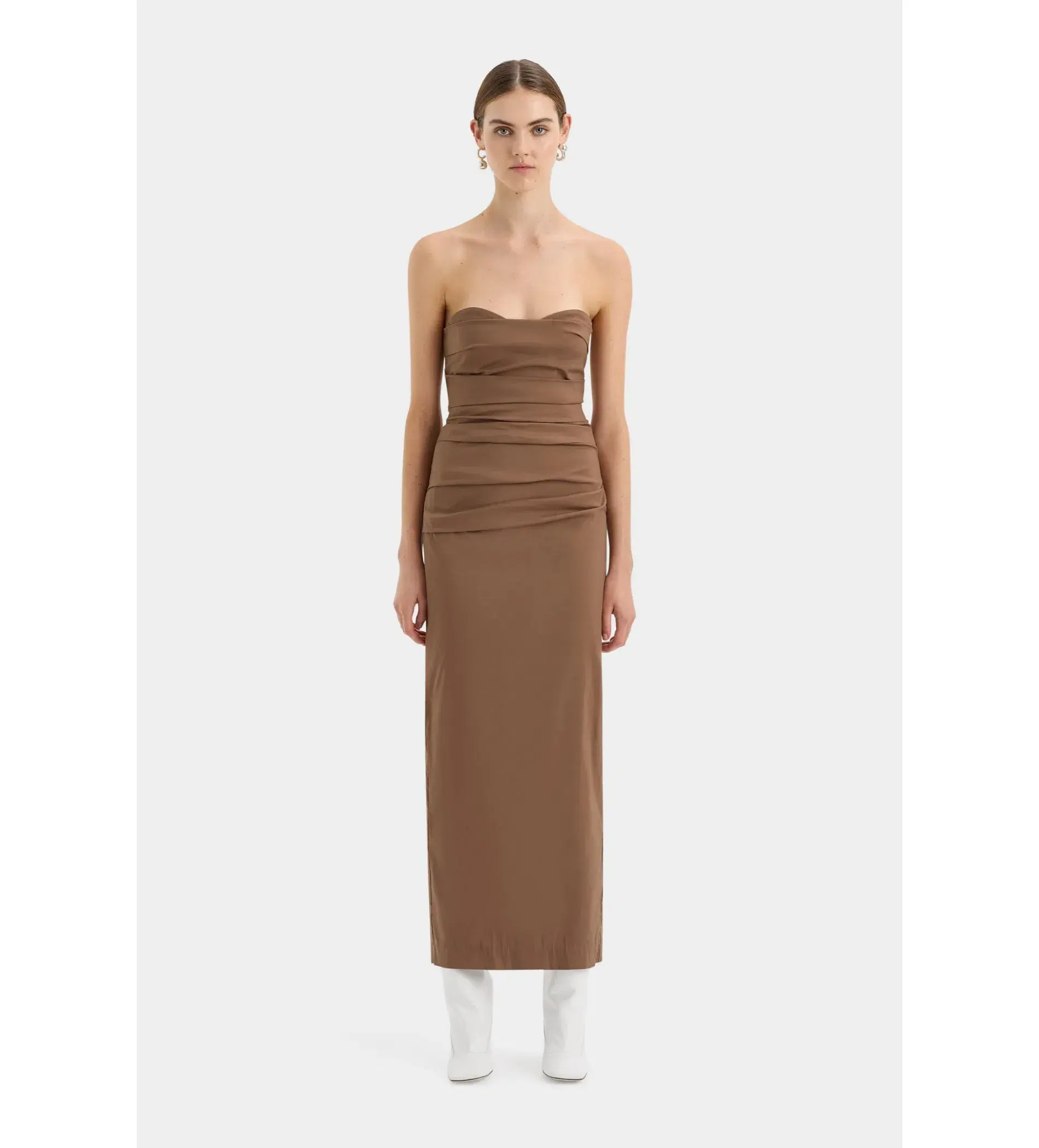Sir the label Alba Strapless Gown in Mocha Size AU 4 - Image 2