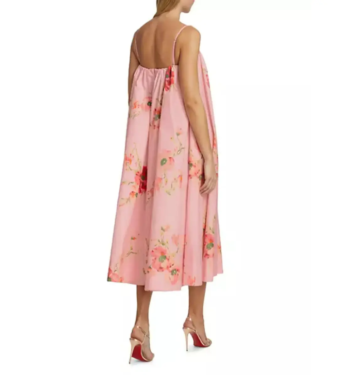 Zimmermann Lightburst Puff Midi Dress in Red Floral Size 0 / AU 8  for rent on The Volte - main image