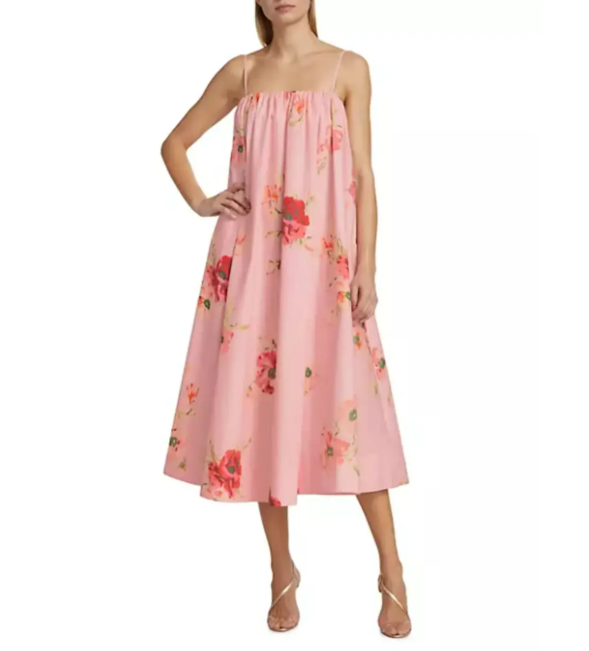 Zimmermann Lightburst Puff Midi Dress in Red Floral Size 0 / AU 8  - Image 1