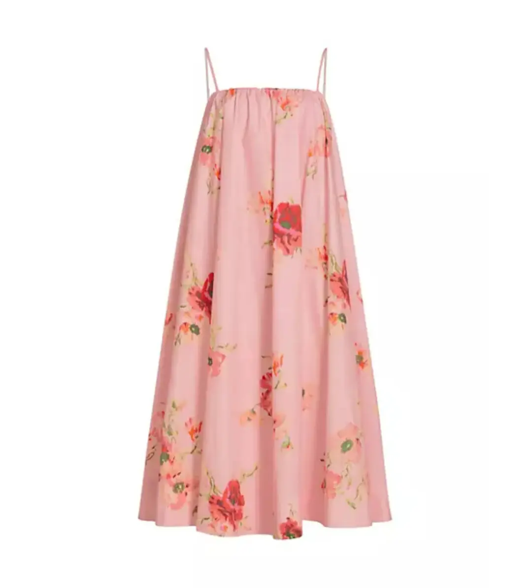Zimmermann Lightburst Puff Midi Dress in Red Floral Size 0 / AU 8  for rent on The Volte - main image