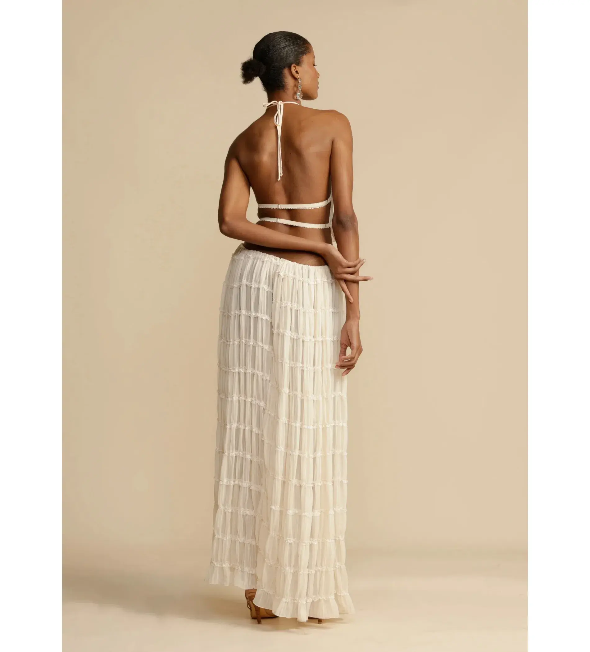 Arcina Ori Juliette Halter Top and Maxi Skirt Set Cream Size Small / AU 8 - Image 4