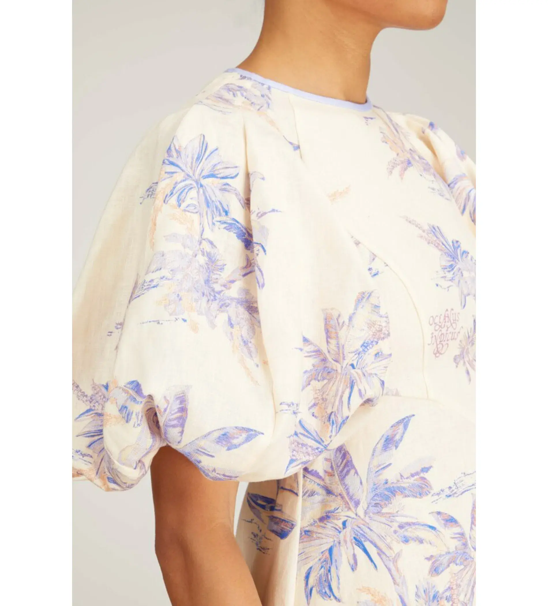 Zimmermann Linen Day Midi Dress in Pearl Palm Toile Size 2 / AU 12 - Image 2