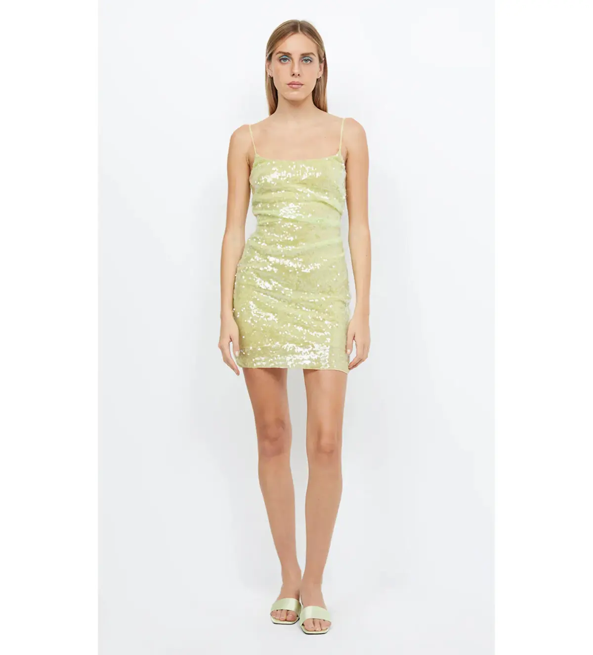 Bec & Bridge Venus Sequin Mini Dress in Citrus Size AU 12 - Image 1
