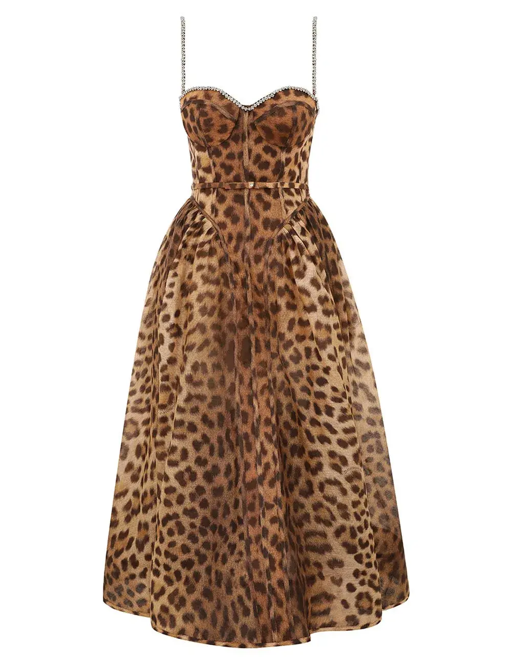 Zimmermann Crush Panelled Midi Dress Leopard 1 / AU 10  - Image 5