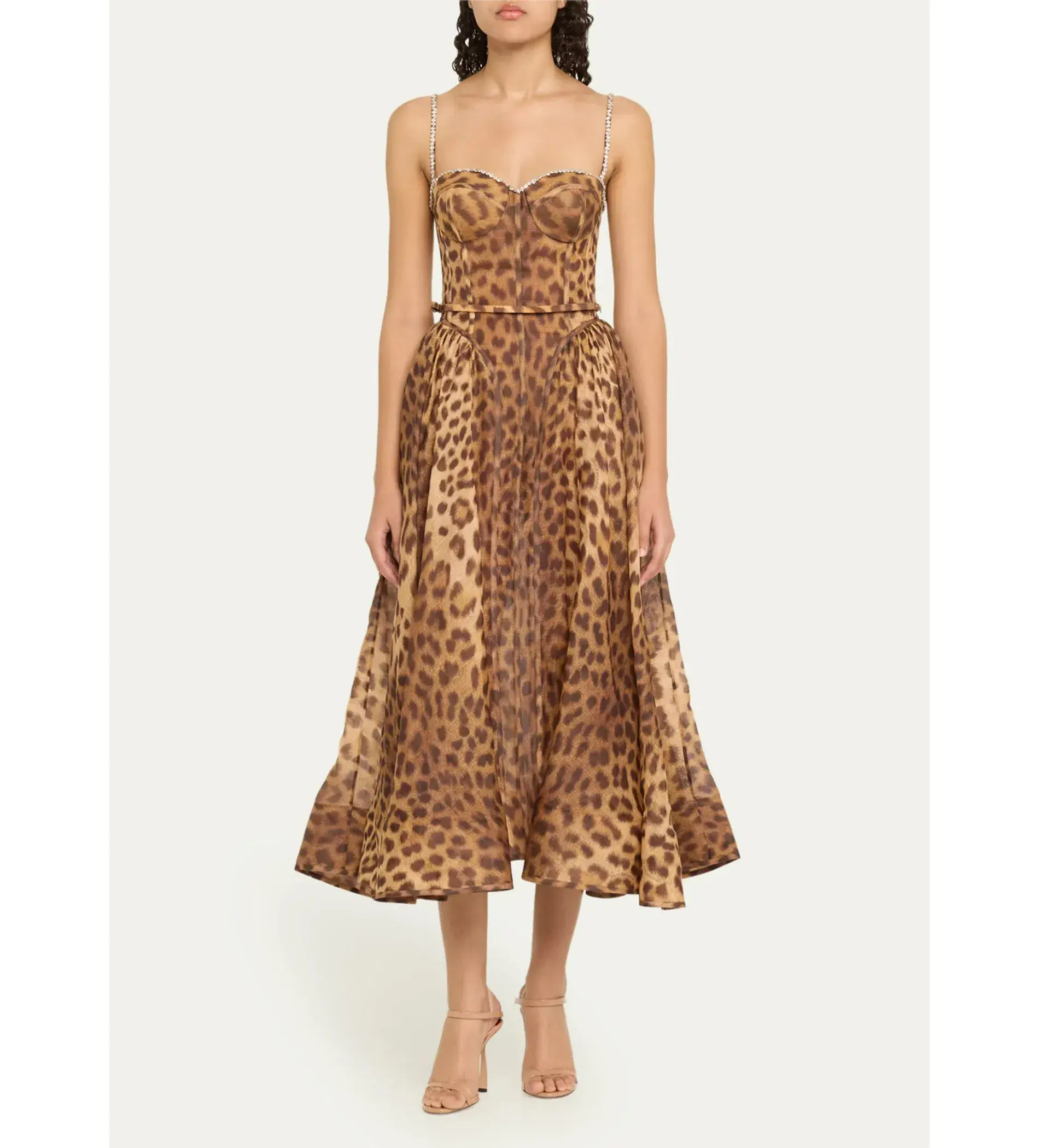 Zimmermann Crush Panelled Midi Dress Leopard 1 / AU 10  - Image 1