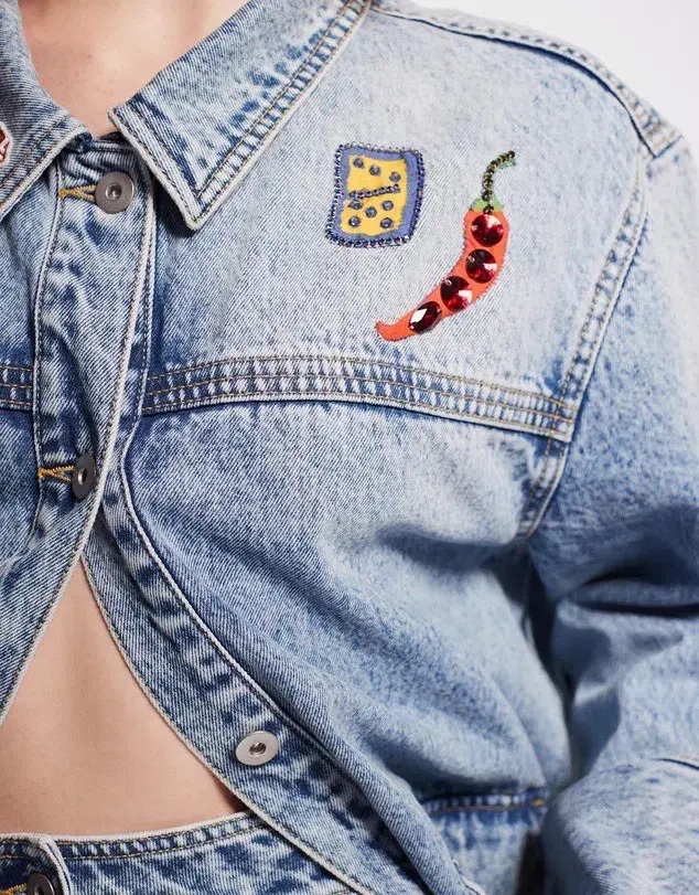 Alemais Jackpot Denim Jacket Size AU 8 and Mini Skirt Size AU 10 Blue - Image 10