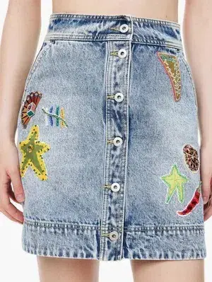 Alemais Jackpot Denim Jacket Size AU 8 and Mini Skirt Size AU 10 Blue - Image 11