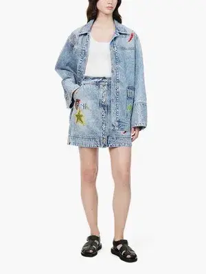Alemais Jackpot Denim Jacket Size AU 8 and Mini Skirt Size AU 10 Blue - Image 13