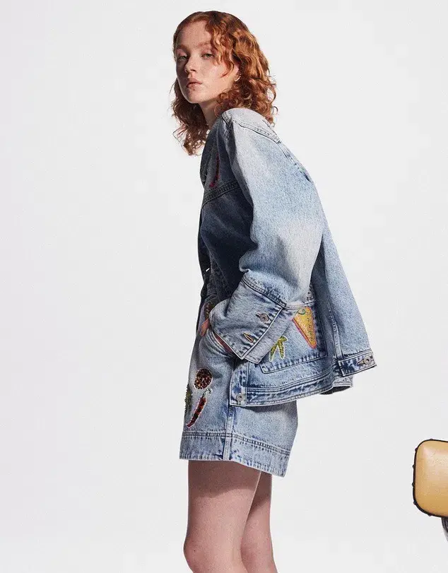 Alemais Jackpot Denim Jacket Size AU 8 and Mini Skirt Size AU 10 Blue - Image 8