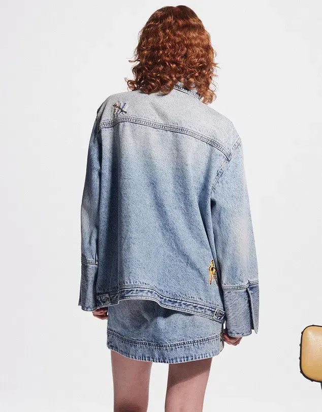 Alemais Jackpot Denim Jacket Size AU 8 and Mini Skirt Size AU 10 Blue - Image 9