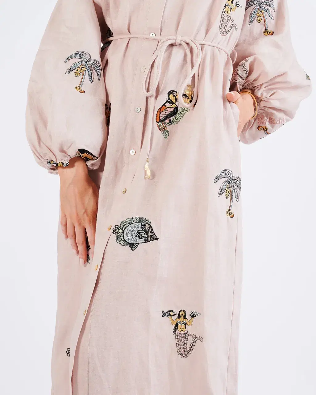 Alemais Vacay Mermaid Shirtdress Pink Size AU 10  - Image 10