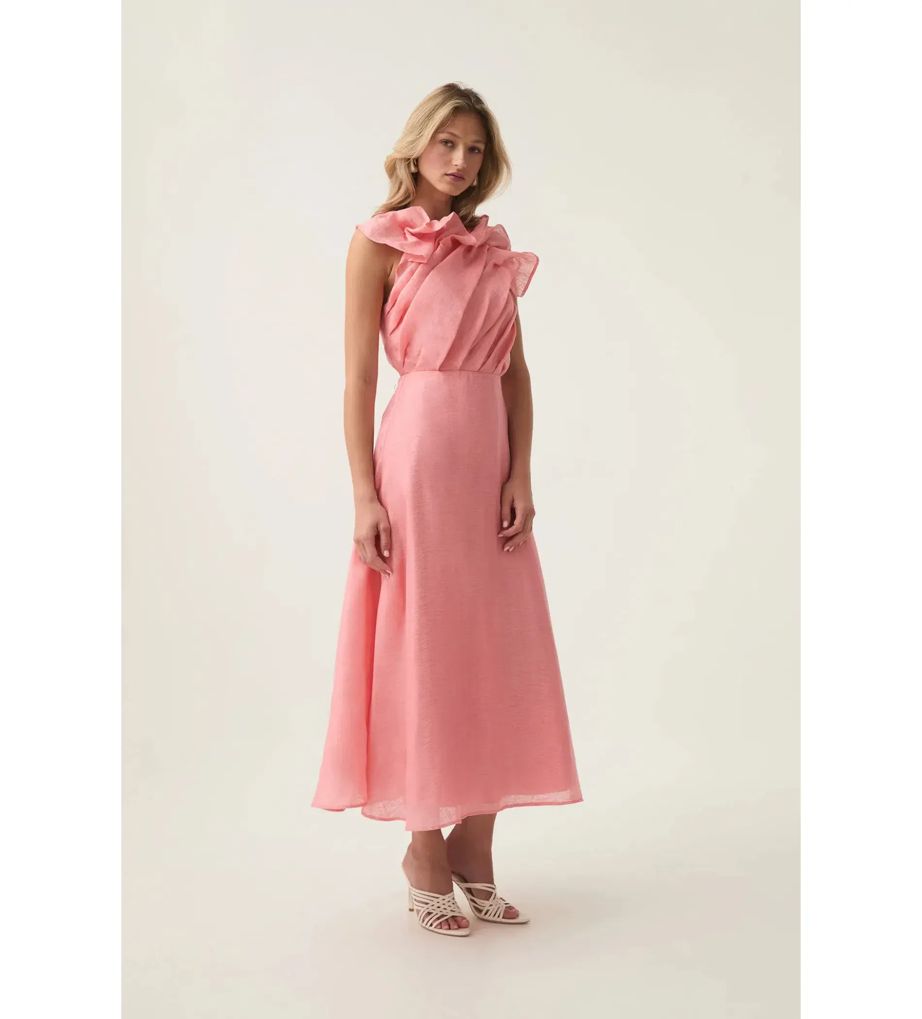 Aje Genesis Midi Dress Washed Coral Size M / AU  10  - Image 3
