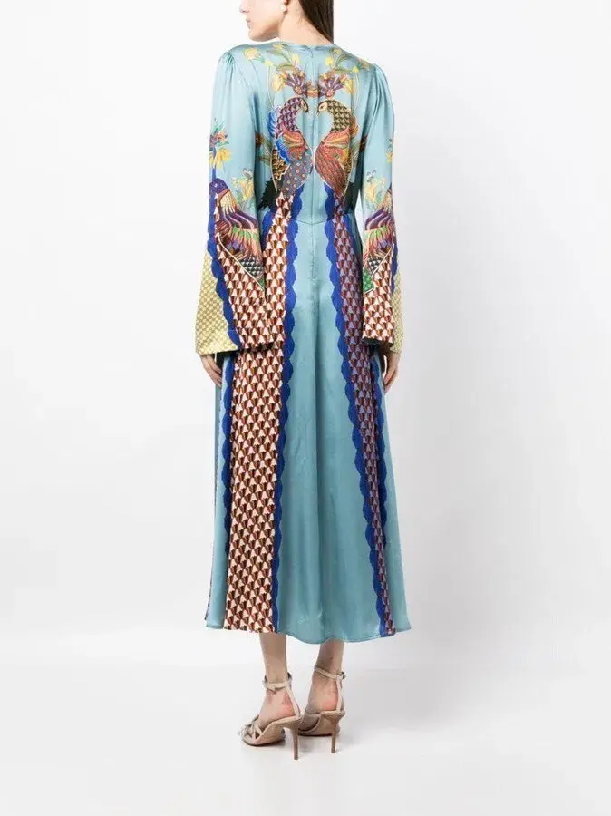 ALEMAIS Gilly Flare Sleeve Dress Multi Size AU 10 - Image 6