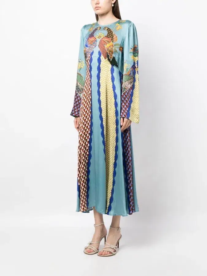 ALEMAIS Gilly Flare Sleeve Dress Multi Size AU 10 for rent on The Volte - main image