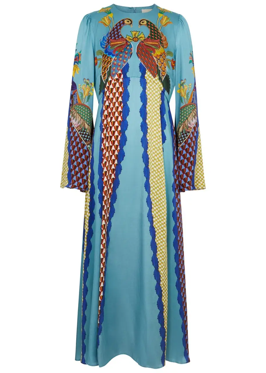 ALEMAIS Gilly Flare Sleeve Dress Multi Size AU 10 - Image 14