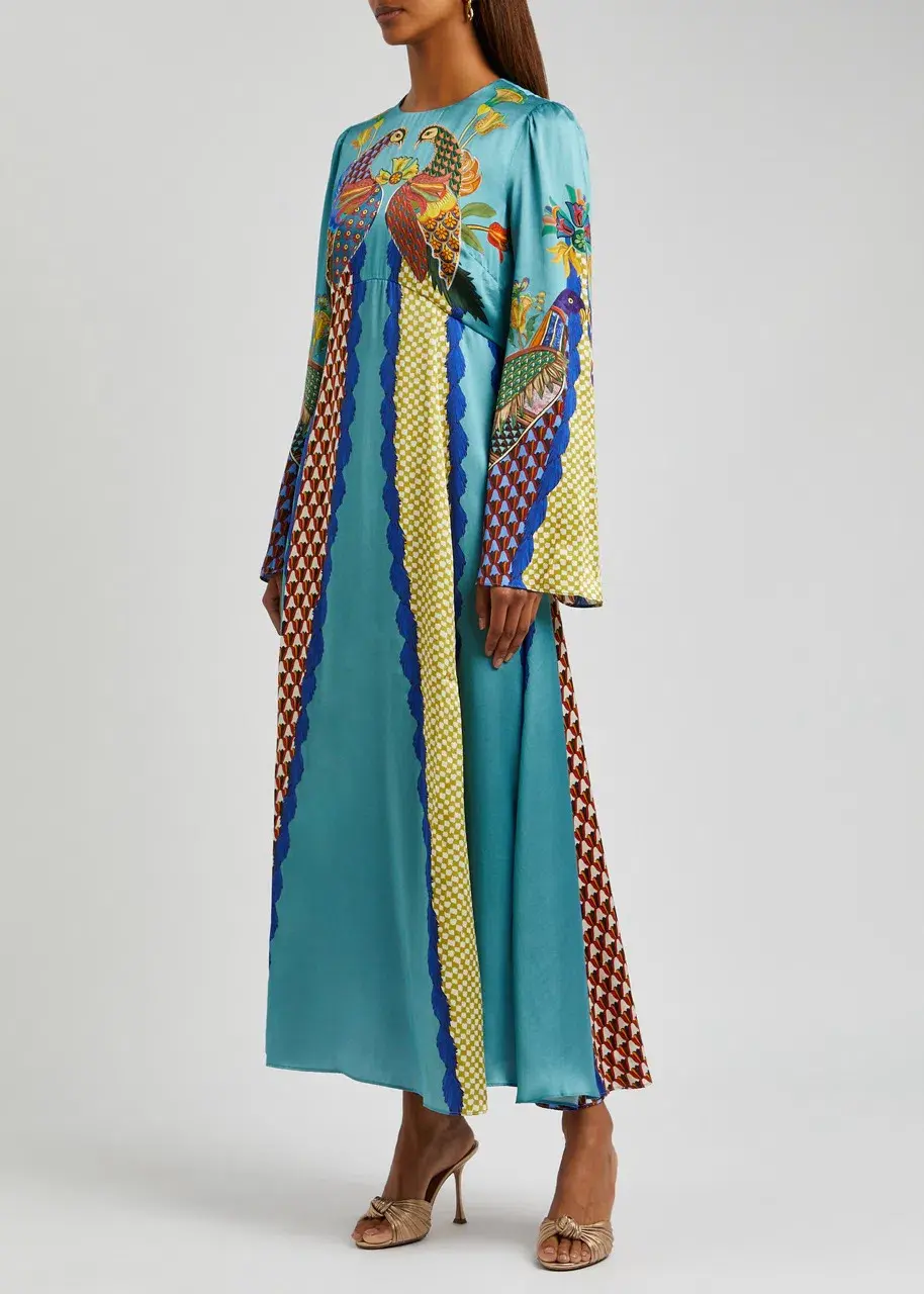 ALEMAIS Gilly Flare Sleeve Dress Multi Size AU 10 for rent on The Volte - main image