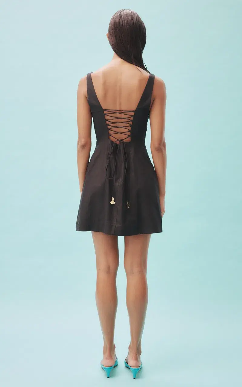 Alemais Rowena Beaded Mini Dress Black Size AU 8  - Image 8