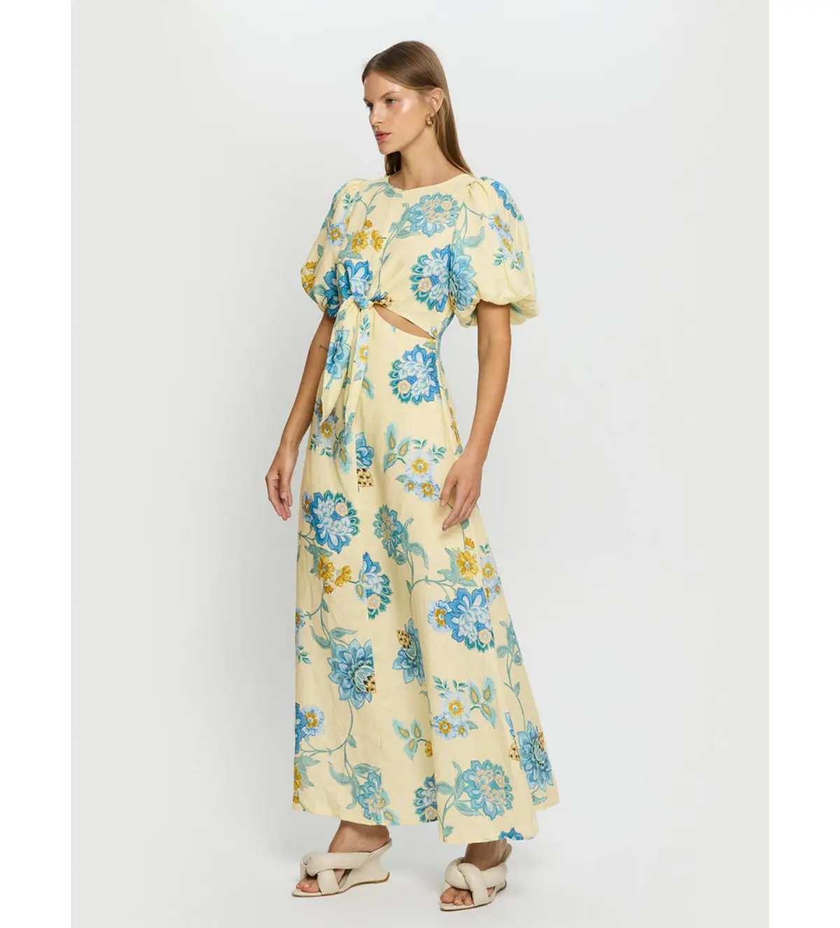 Kivari Giselle Cut Out Maxi Dress Floral Size AU 14 - Image 3