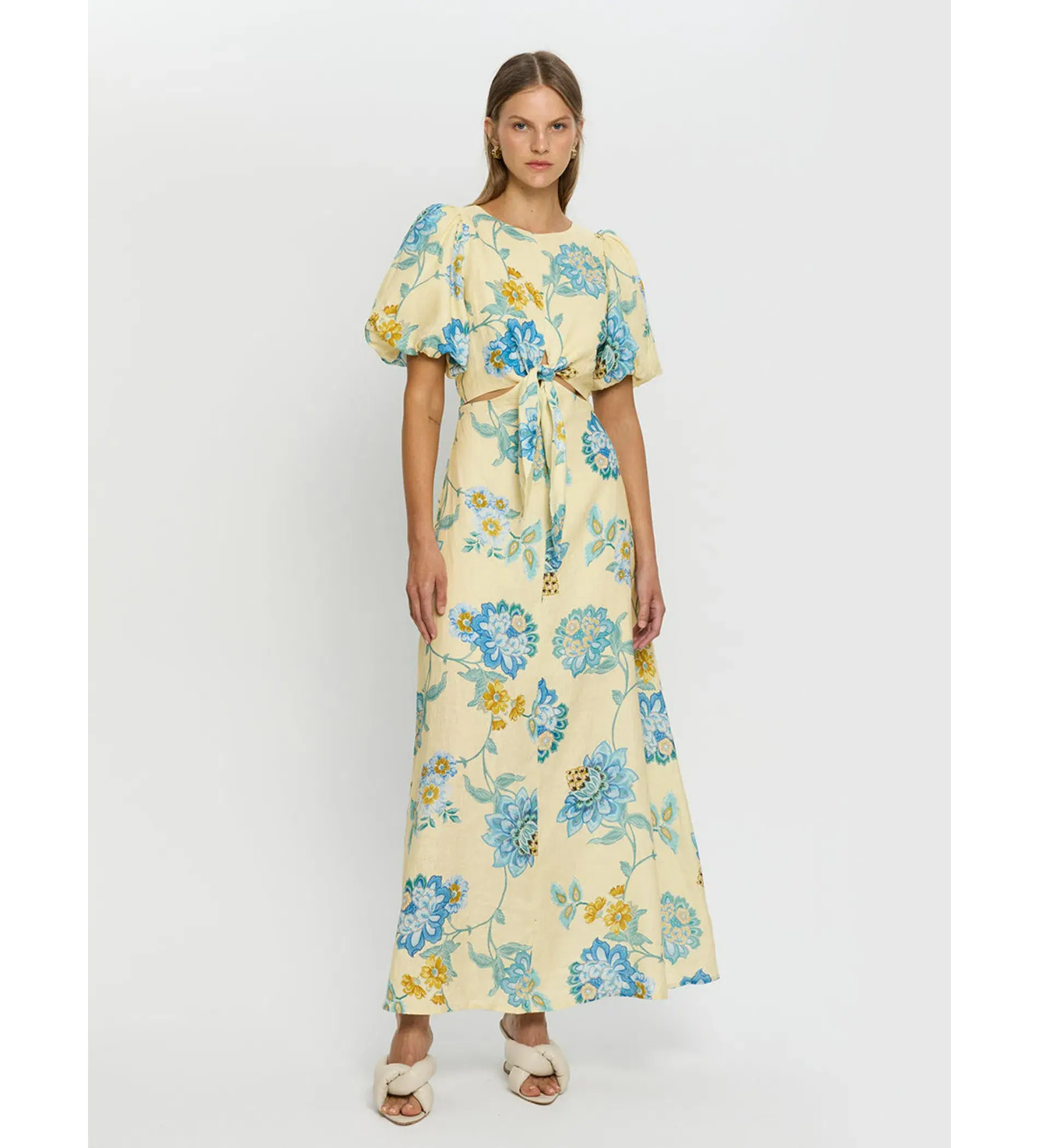Kivari Giselle Cut Out Maxi Dress Floral Size AU 14 - Image 1
