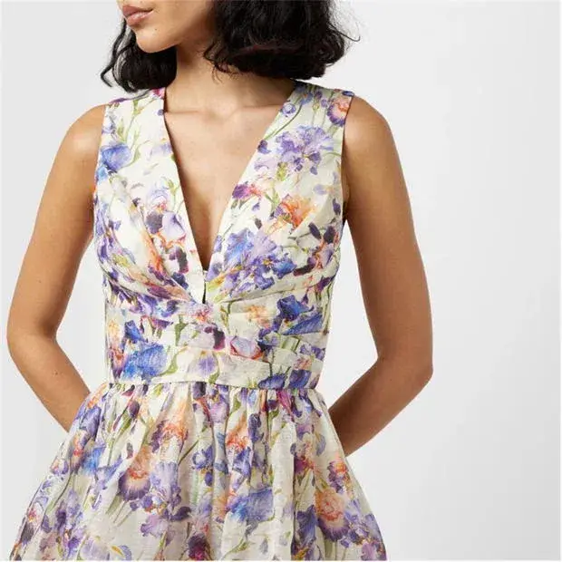 Zimmermann Tama V Neck Mini Dress in Floral Size 2 / AU 12 - Image 2