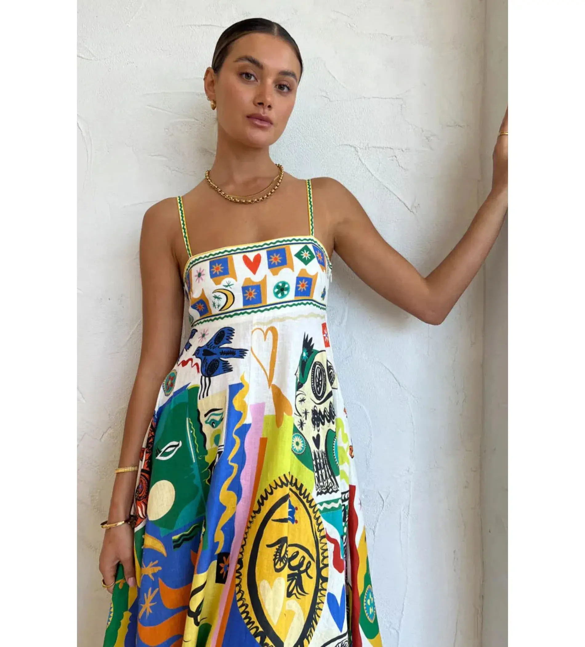 Alemais Soleil Print Maxi Sundress Multi Size AU 10 - Image 4