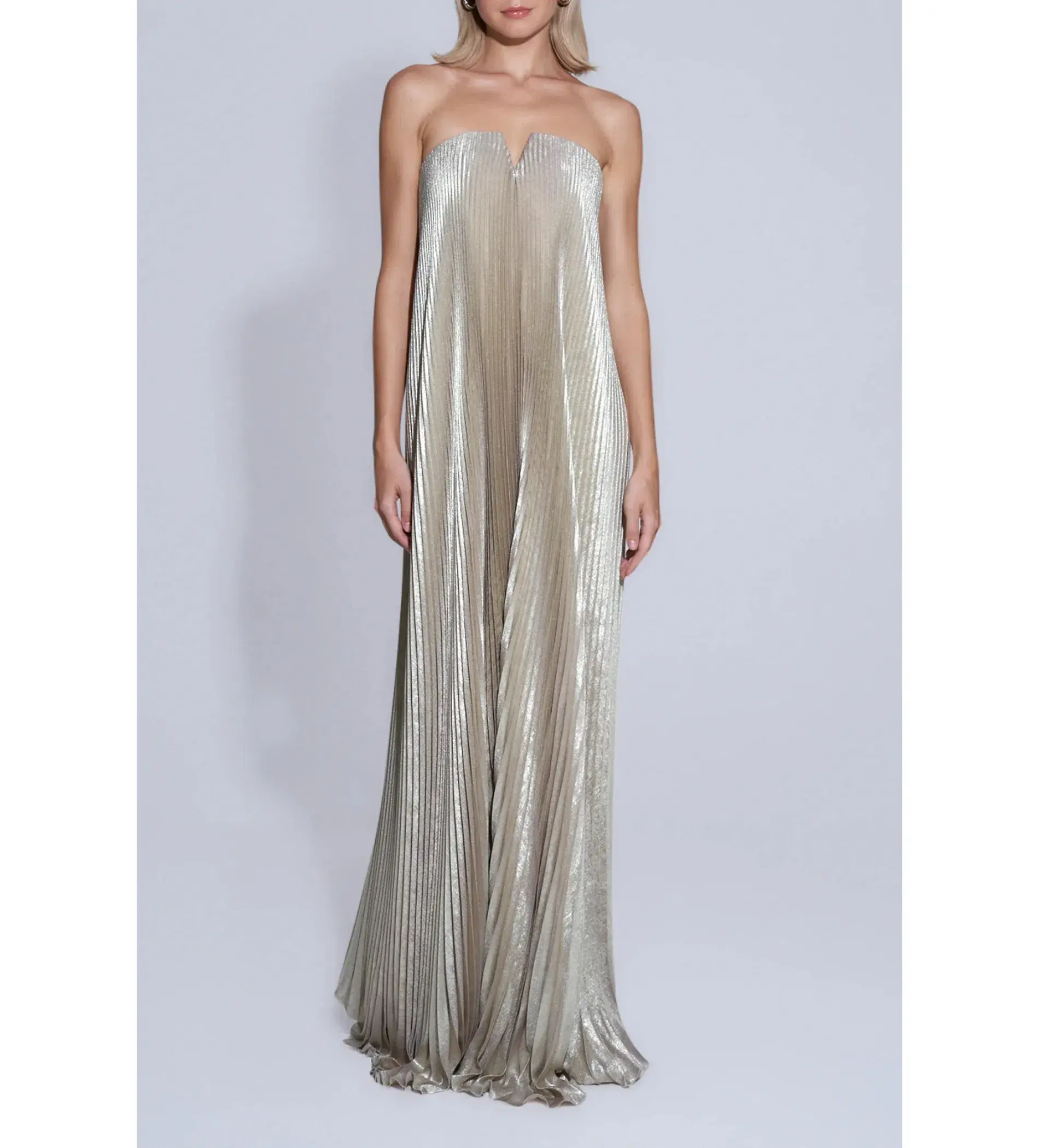L’idee Black Tie Gown Gold Shimmer Size AU 8 - Image 1